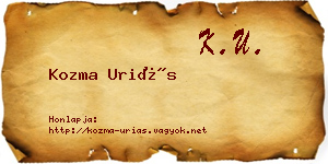 Kozma Uriás névjegykártya